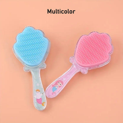 Wukusy cartoon hair brush massage shower comb, wet salon style, with soft bristles for gentle scalp massage and detangling.