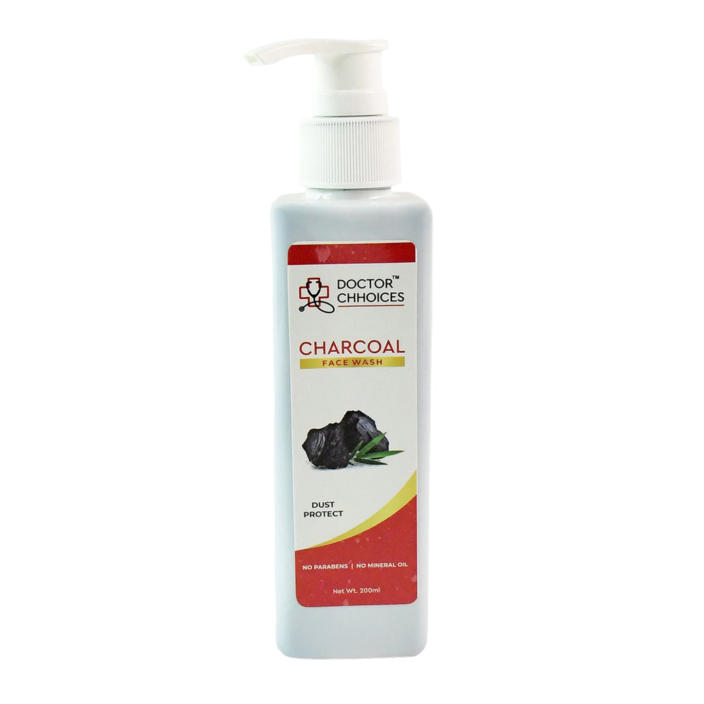 Wukusy Doctor Chhoices Charcoal Face Wash in 200ml bottle, designed for deep cleansing and oily skin care.
