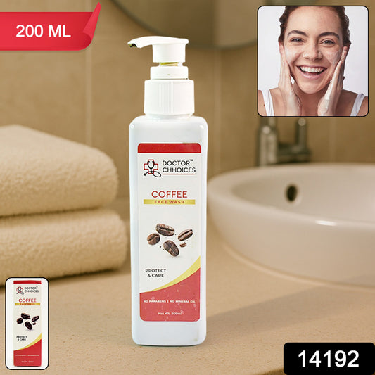 Wukusy Doctor Chhoices Coffee Face Wash 200ml bottle, designed for deep cleansing and refreshed skin.