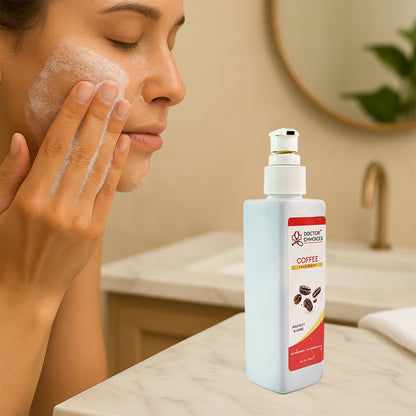 Wukusy Doctor Chhoices Coffee Face Wash 200ml bottle, natural skincare product for cleansing and refreshing the skin.