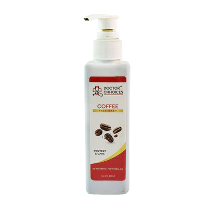 Wukusy Doctor Chhoices Coffee Face Wash 200ml bottle, natural skincare for cleansing and revitalizing skin.