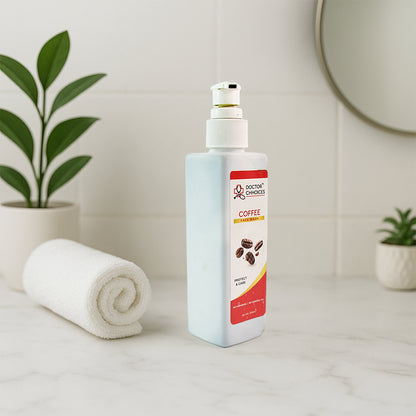 Doctor Chhoices Coffee Face Wash by Wukusy, 200ml bottle, natural skincare product for cleansing and revitalizing skin.