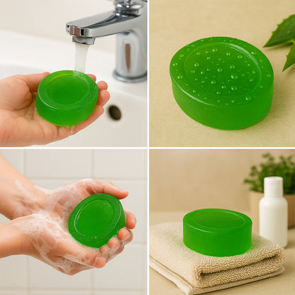 Wukusy Doctor Chhoices Aloe Vera Herbal Bath Soap bar for healthy, refreshed skin in a natural health and beauty product setting.
