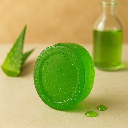 Wukusy Doctor Chhoices Aloe Vera Herbal Bath Soap bar with natural aloe vera for soothing skin care.