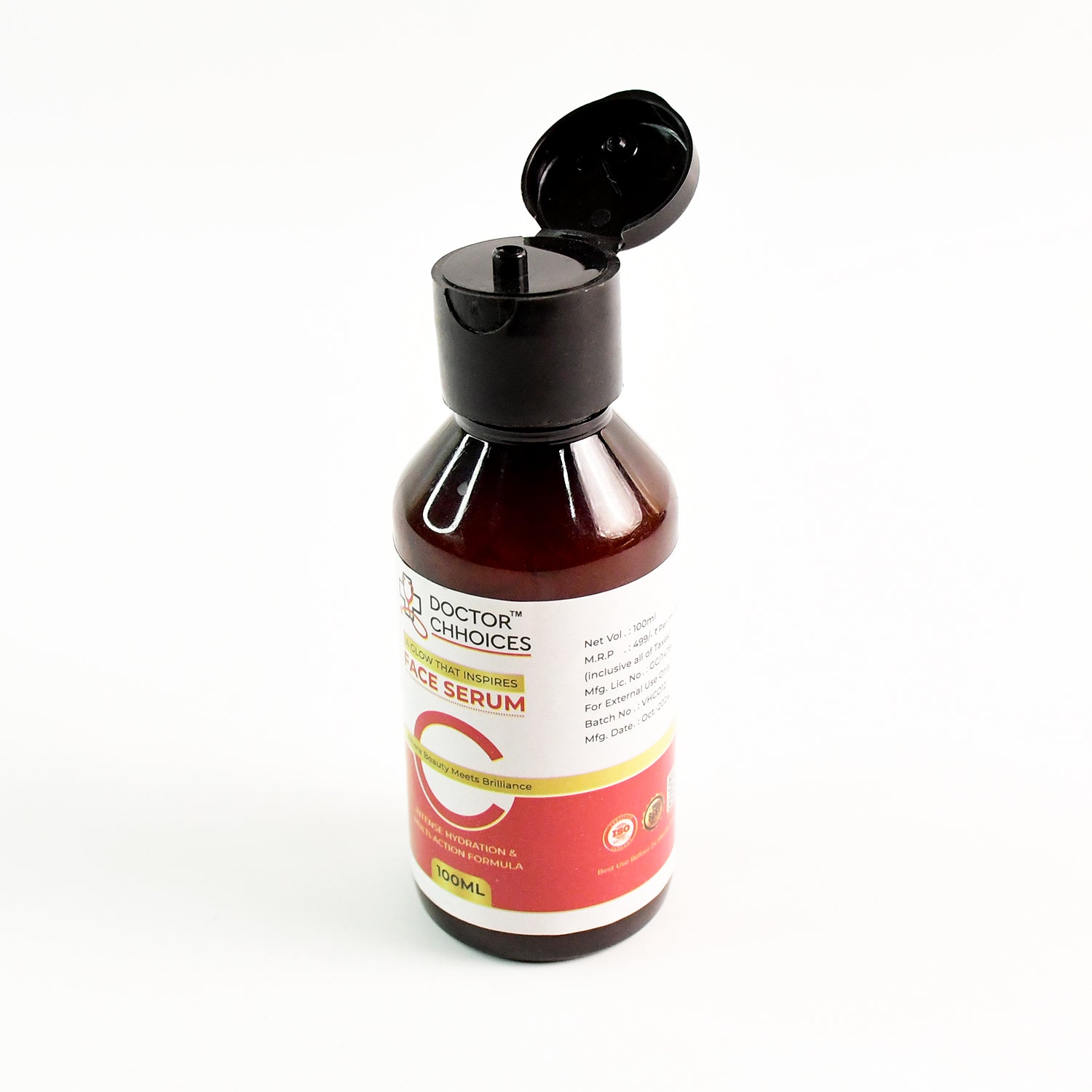 Wukusy Doctor Chhoices Vitamin C Face Serum bottle, 100ml, with pump dispenser, in a sleek skincare packaging for healthy skin