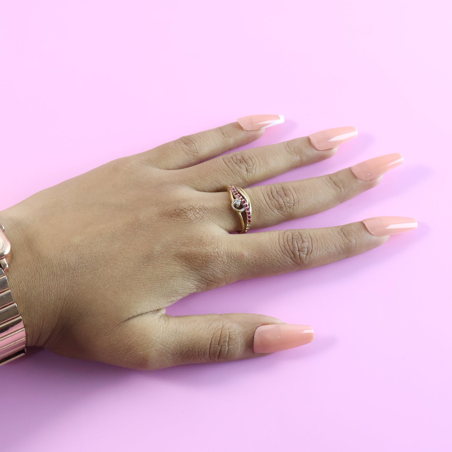 Elegant nude glossy artificial nail tips from Wukusy, 24-piece set, showcasing smooth, shiny fake nails for a stylish beauty look.