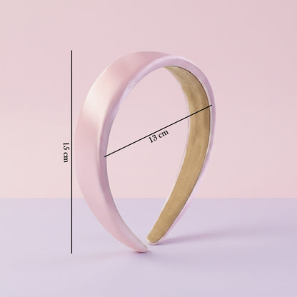 Elegant padded satin finish hairband from Wukusy, soft and stylish accessory for health and beauty use.