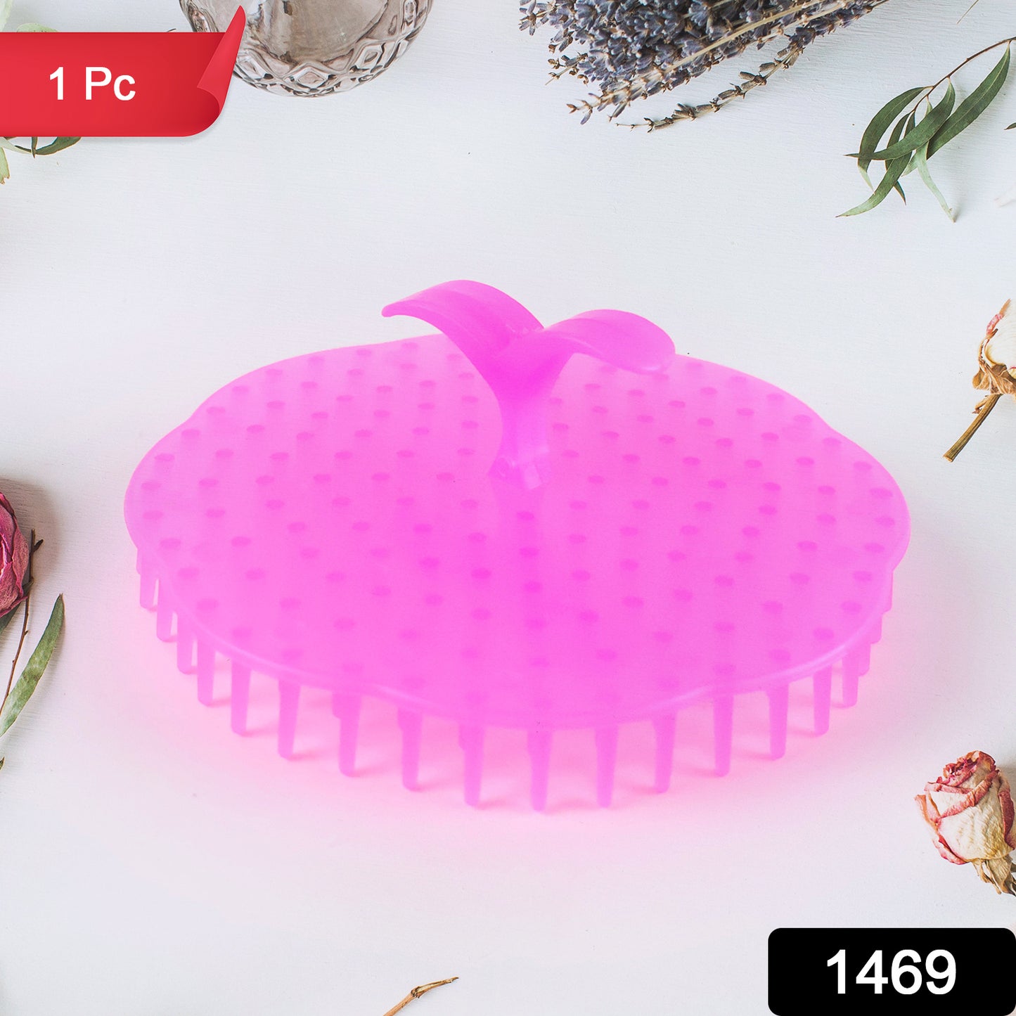 Ergonomic plastic scalp massager and shampoo brush by Wukusy, designed for gentle scalp cleansing and massage in health and beauty.
