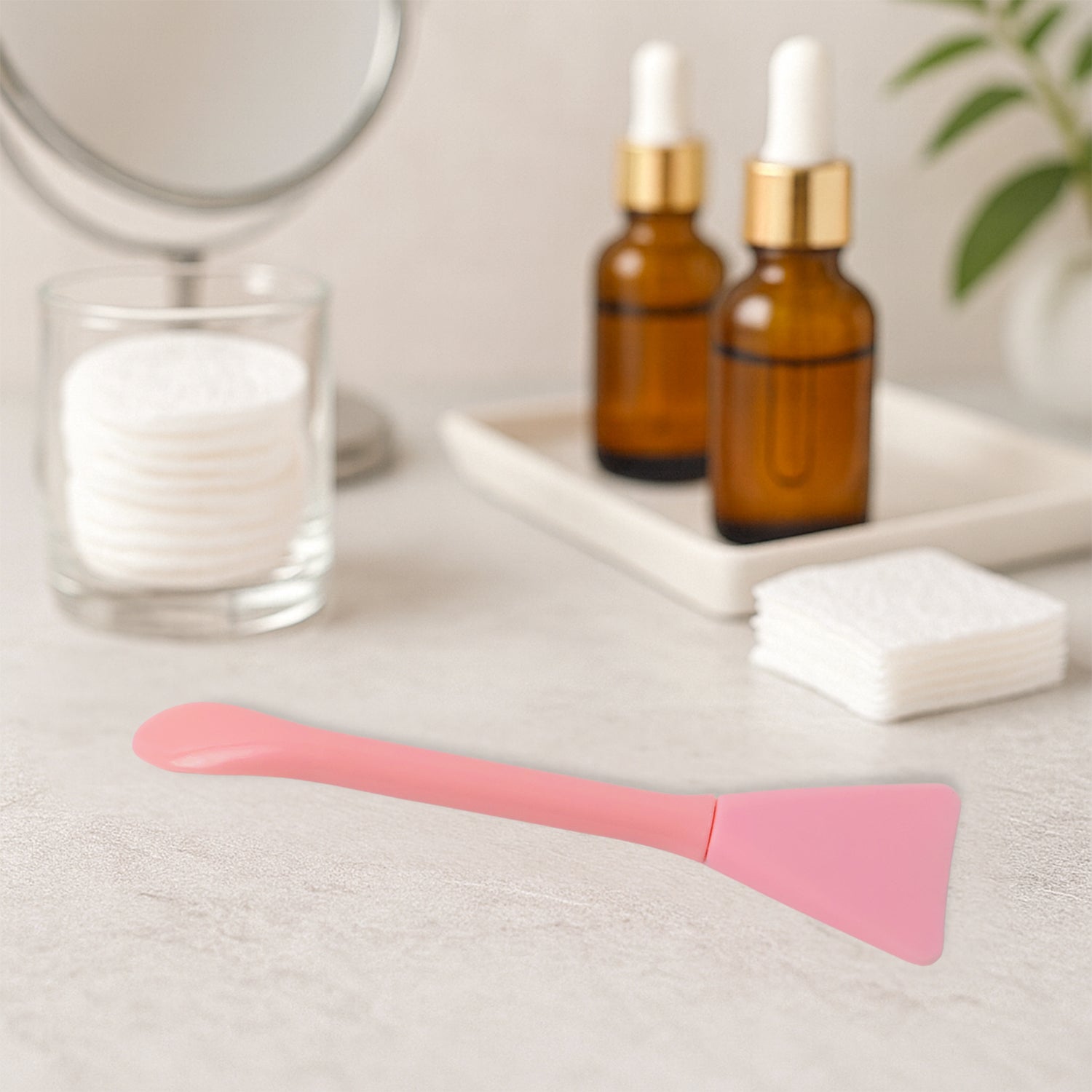 Wukusy facial mask applicator spatula for health and beauty, black plastic tool for smooth mask application.