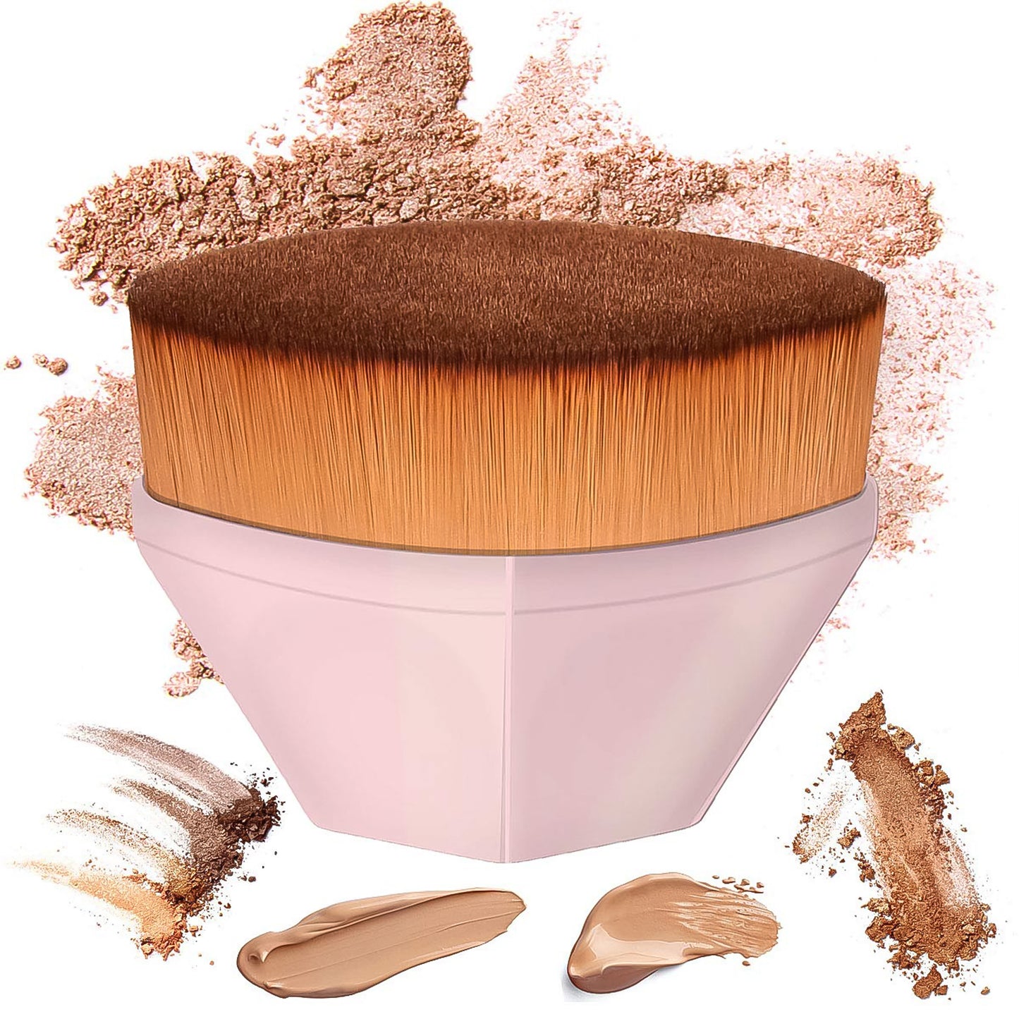 Wukusy foundation makeup brush with portable case, perfect for precise application and easy travel storage.