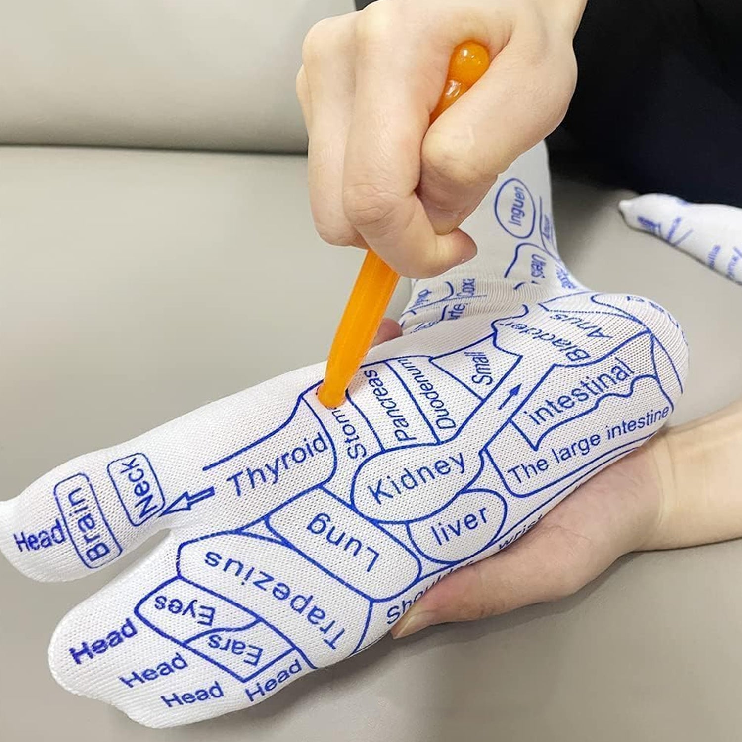 Wukusy full reflexology acupressure therapy socks set for foot massage and health benefits, designed for comfort and relaxation.