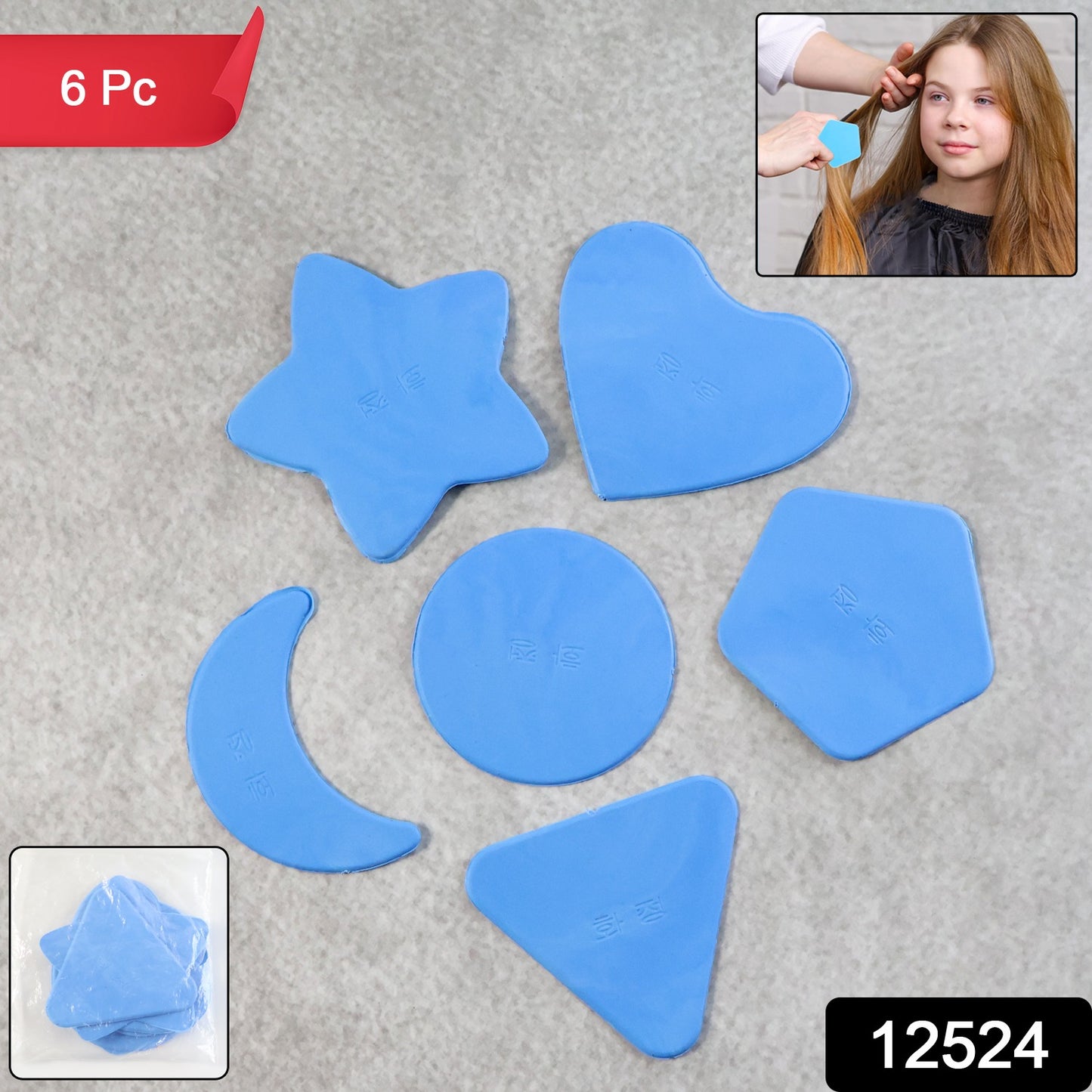 Wukusy Haircut Design Stencil Set 6-in-1 safe hair trimmer molds for precise, creative haircuts and styling.
