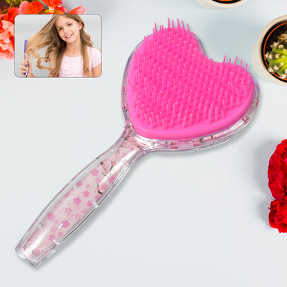 Wukusy heart-shaped hair brush massage shower comb for gentle detangling and scalp massage, made of durable plastic.