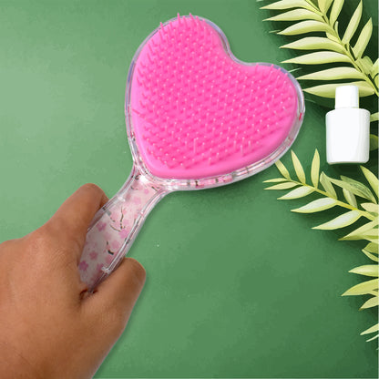 Wukusy heart-shaped hair brush massage shower comb for gentle scalp care and detangling in health and beauty routine.