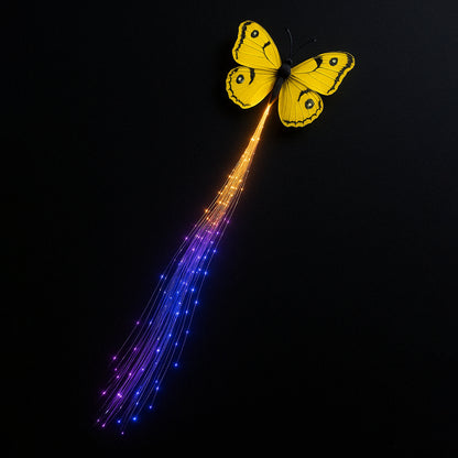 Wukusy LED butterfly hair braid clip in mixed colors, decorative accessory for hair styling and beauty.