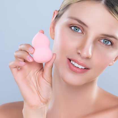 Set of 8 Wukusy makeup beauty powder puffs with colorful cases, soft and ideal for applying face powders and cosmetics.