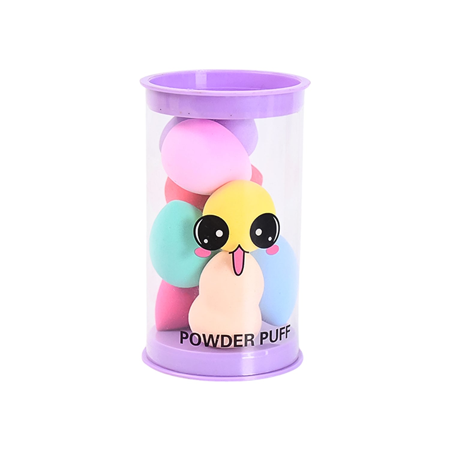 Set of 8 Wukusy makeup beauty powder puffs with cases in mixed colors, perfect for applying face powder smoothly.