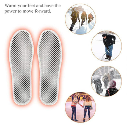 Pair of Wukusy magnetic self-heating insoles with tourmaline for women and men, designed to keep feet warm and comfortable.