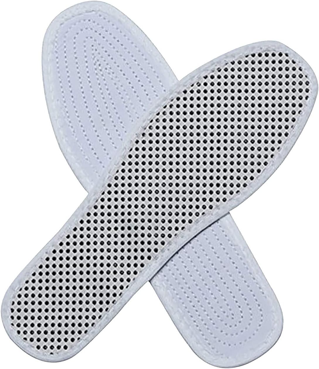 Unisex magnetic self-heating shoe insoles with tourmaline for warmth and comfort, suitable for men and women.