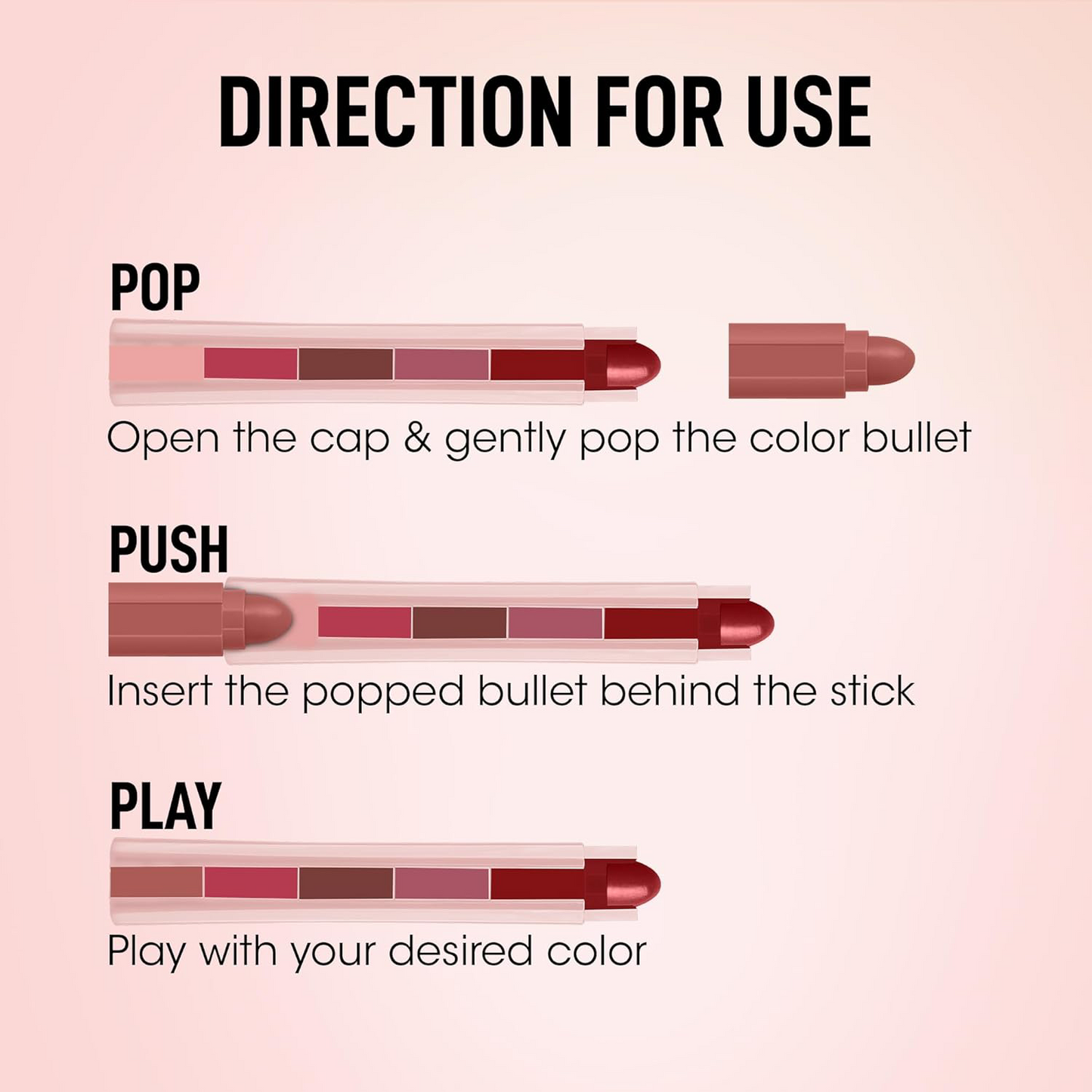 Wukusy Og Beauty 5-in-1 Sensational Lipstick in 7.5g, featuring a vibrant, multi-color lipstick tube with sleek packaging.