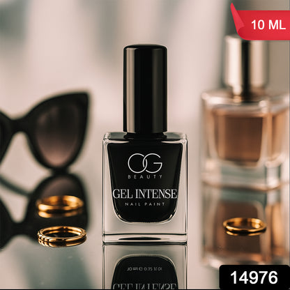 Wukusy Black Beauty Gel Intense Nail Polish in 10ml bottle, glossy black color, suitable for health and beauty nail care.