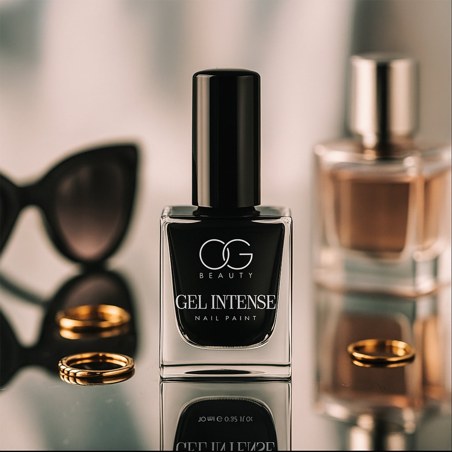 Wukusy Black Beauty Gel Intense Nail Polish in 10ml bottle, glossy black color for healthy, stylish nails.