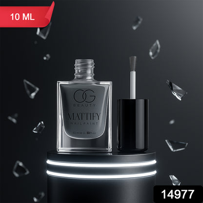 Wukusy Calm Grey matte nail paint in 10ml bottle, health and beauty product with a sleek grey finish.