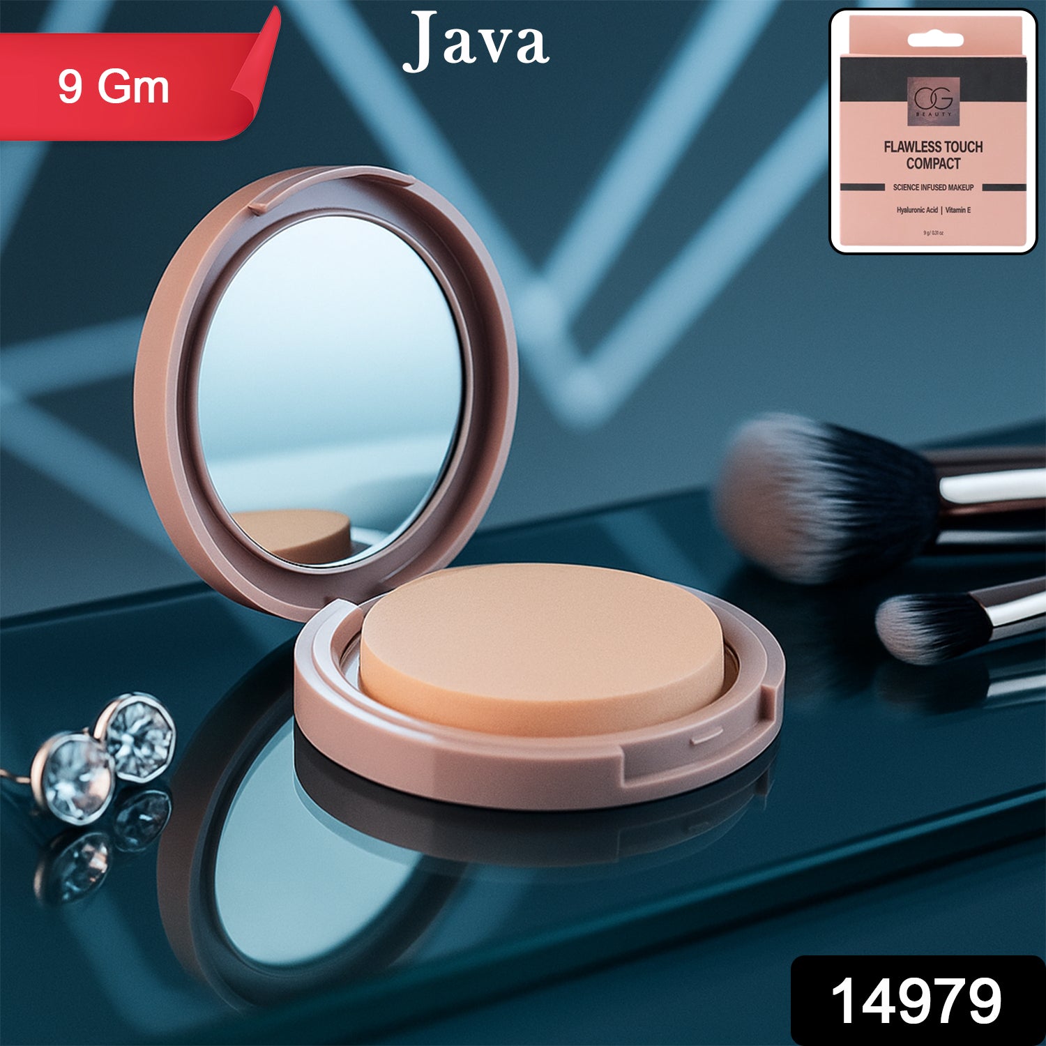 Wukusy OG Beauty Java Flawless Touch Compact Powder in 9g, with a smooth, pressed face powder for a flawless finish