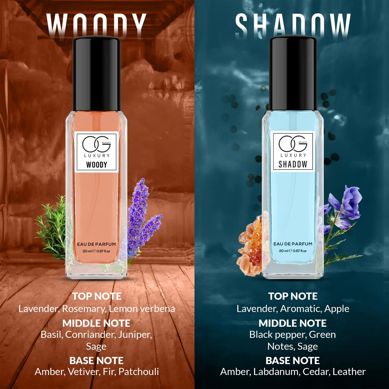 Wukusy Og Beauty luxury perfume gift set with four 20ml bottles, elegant health and beauty fragrance collection.