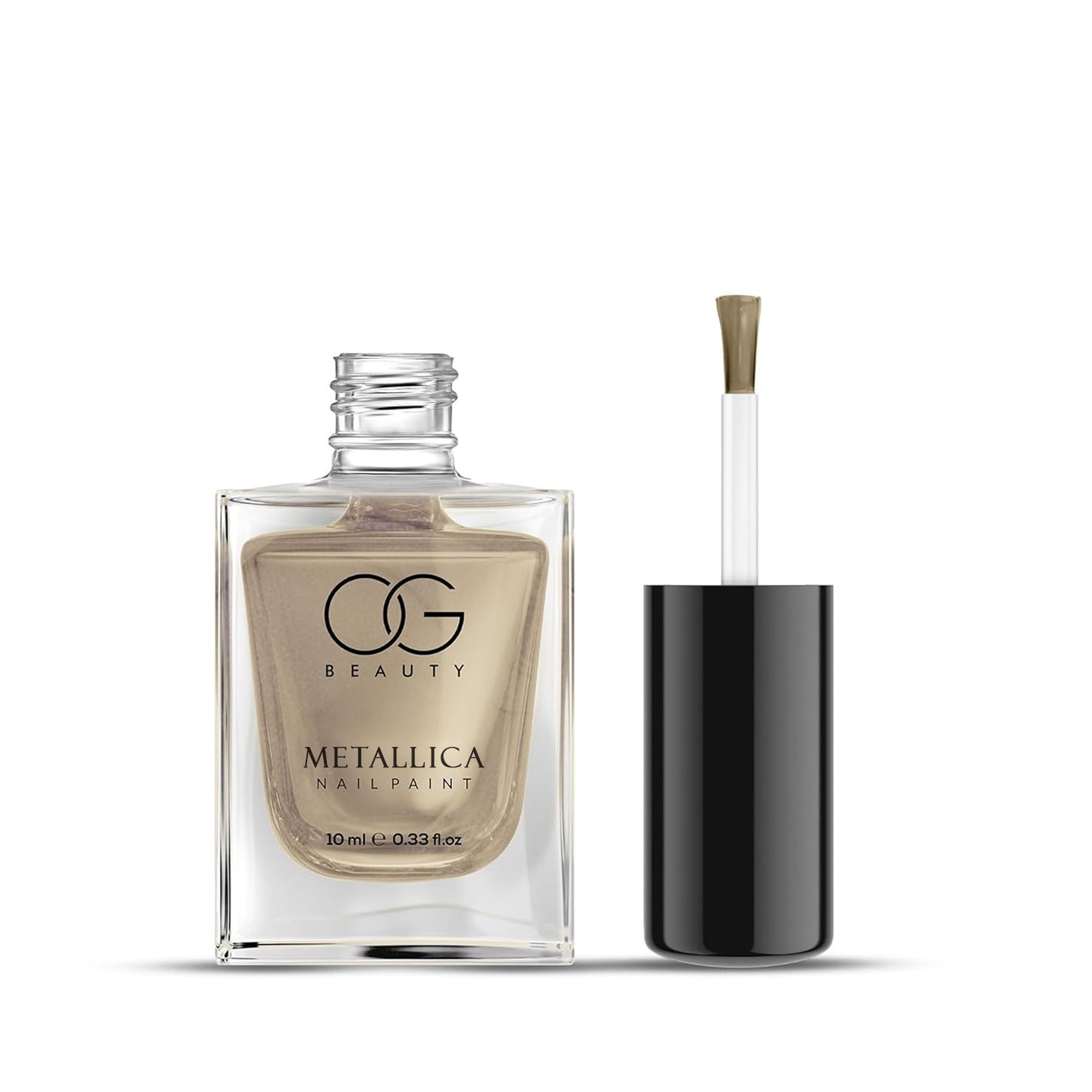 Wukusy Og Beauty Premium Canvas Gold Metallica nail polish in 10ml bottle, glossy gold metallic finish, health and beauty product