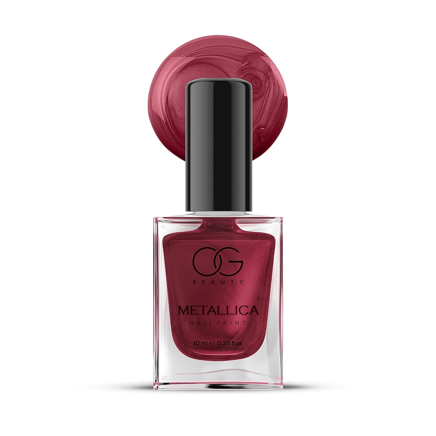 Wukusy Og Beauty Premium Scarlet Red Metallica Nail Polish in 10ml bottle, vibrant red and metallic finish for nail art and beauty.