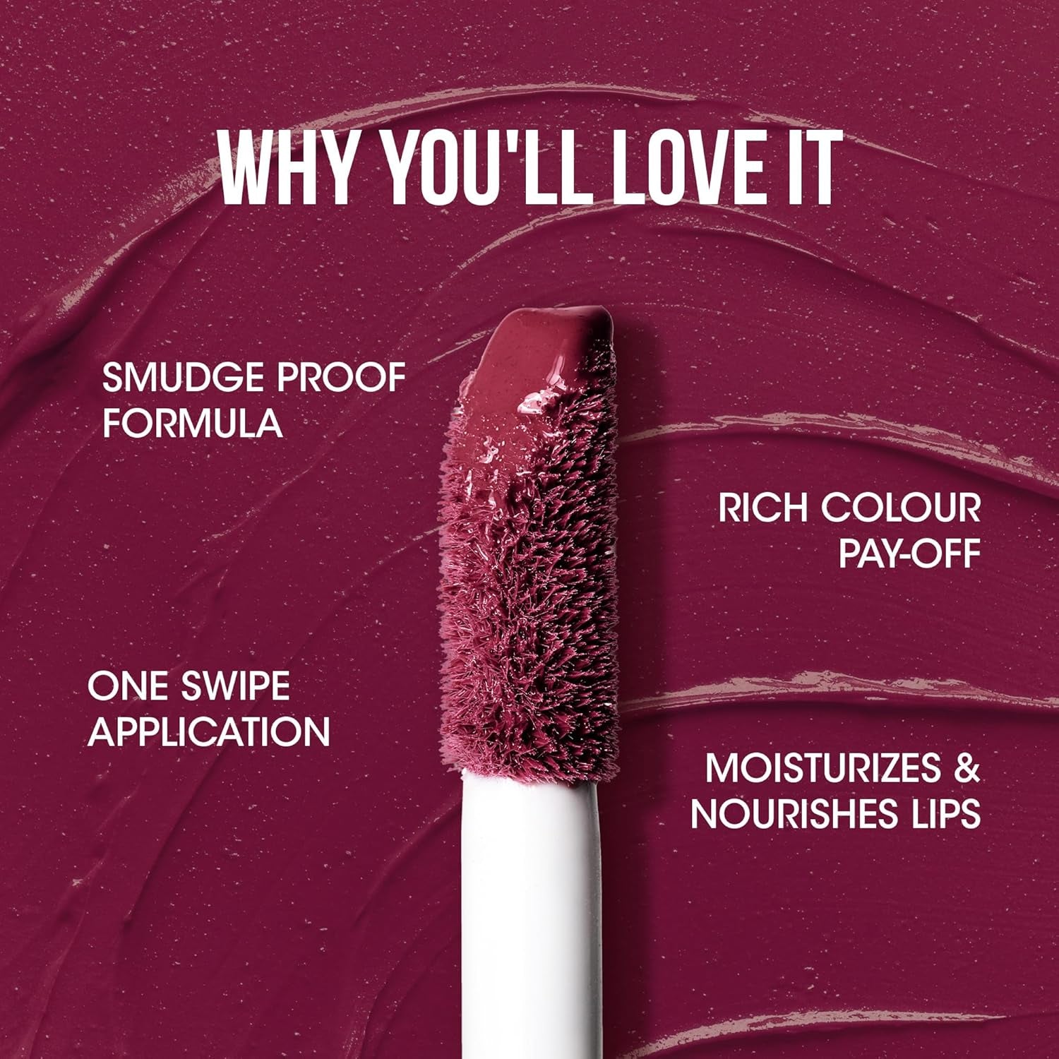Wukusy OG Beauty Vintage Wine Moisture Lock Liquid Lipstick in 4.5 ml packaging, showcasing a sleek health and beauty product.