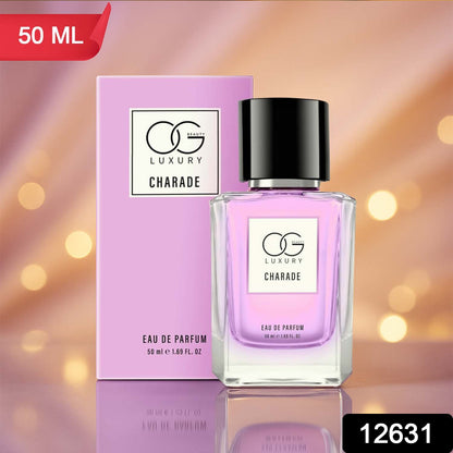 Wukusy OG Luxury Charade Eau De Parfum 50ml bottle, elegant health and beauty fragrance with sleek packaging.