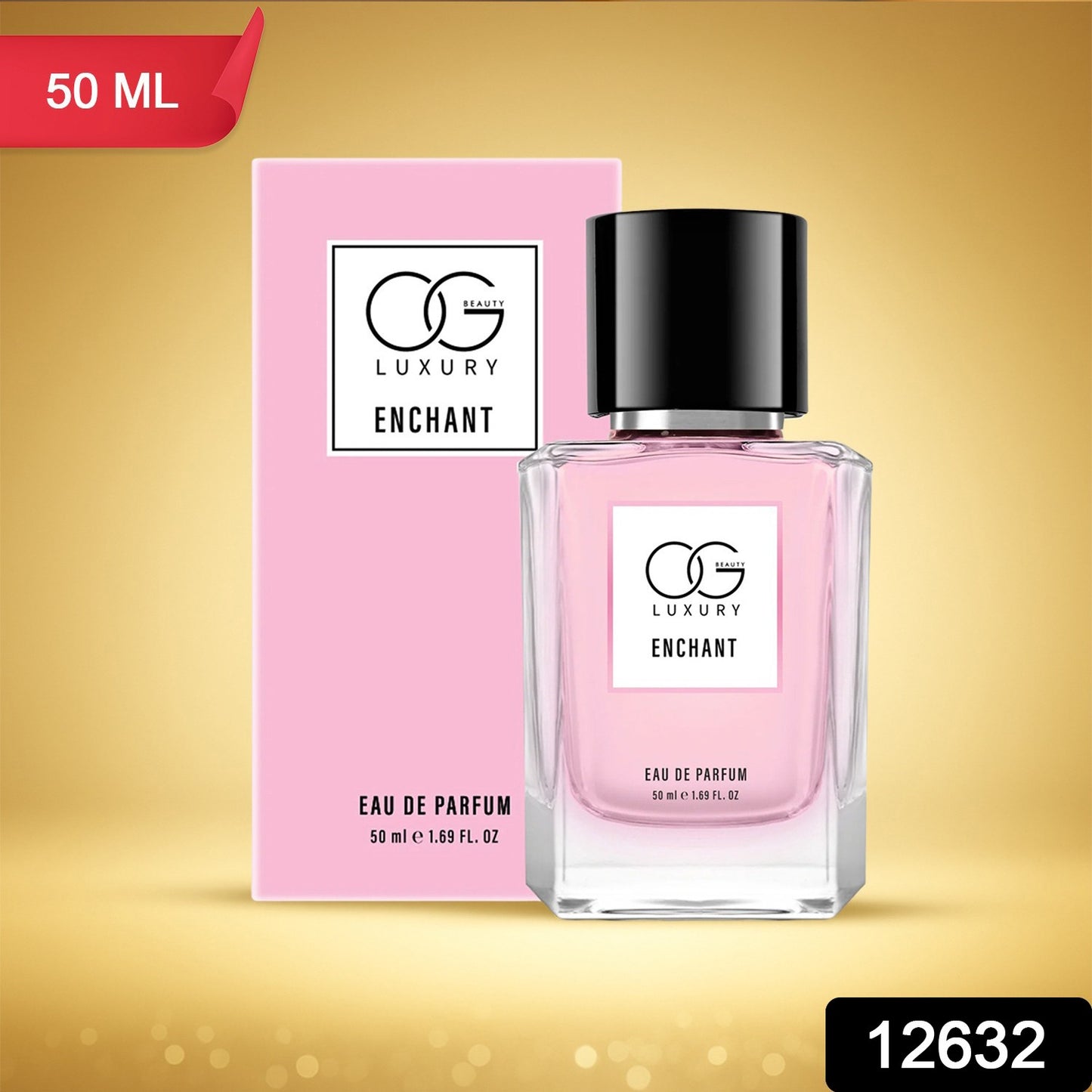 Wukusy OG Luxury Enchant Eau De Parfum 50ml bottle, elegant health and beauty fragrance with a sleek design.
