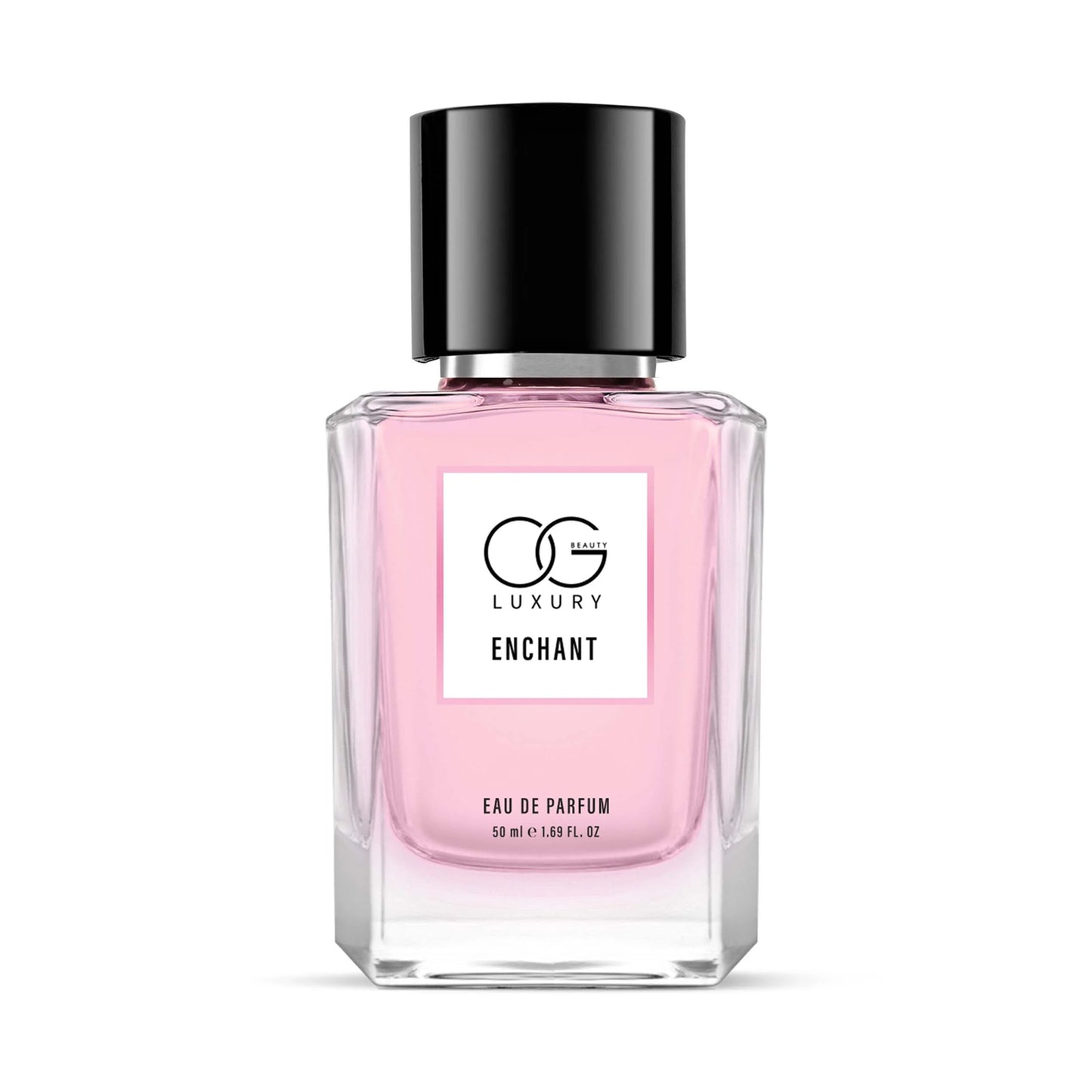 Wukusy OG Luxury Enchant Eau De Parfum 50ml bottle, elegant glass perfume container with a sleek design.