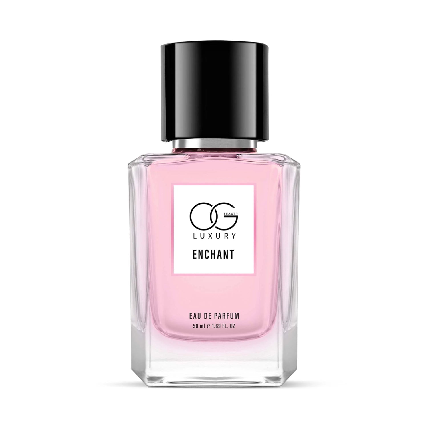 Wukusy OG Luxury Enchant Eau De Parfum 50ml bottle, elegant glass perfume container with a sleek design.