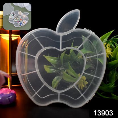 Plastic apple-shaped jewellery storage box by Wukusy, compact and colorful for organizing small accessories and jewelry.