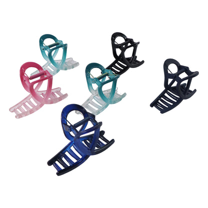 Set of 12 Wukusy plastic hair clamps and barrettes in simple matte finish with mixed designs, ideal for securing hair in style.