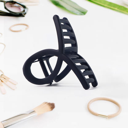 Set of 12 Wukusy plastic hair clamps and barrettes in simple matte finish with mixed designs for styling and hair management.