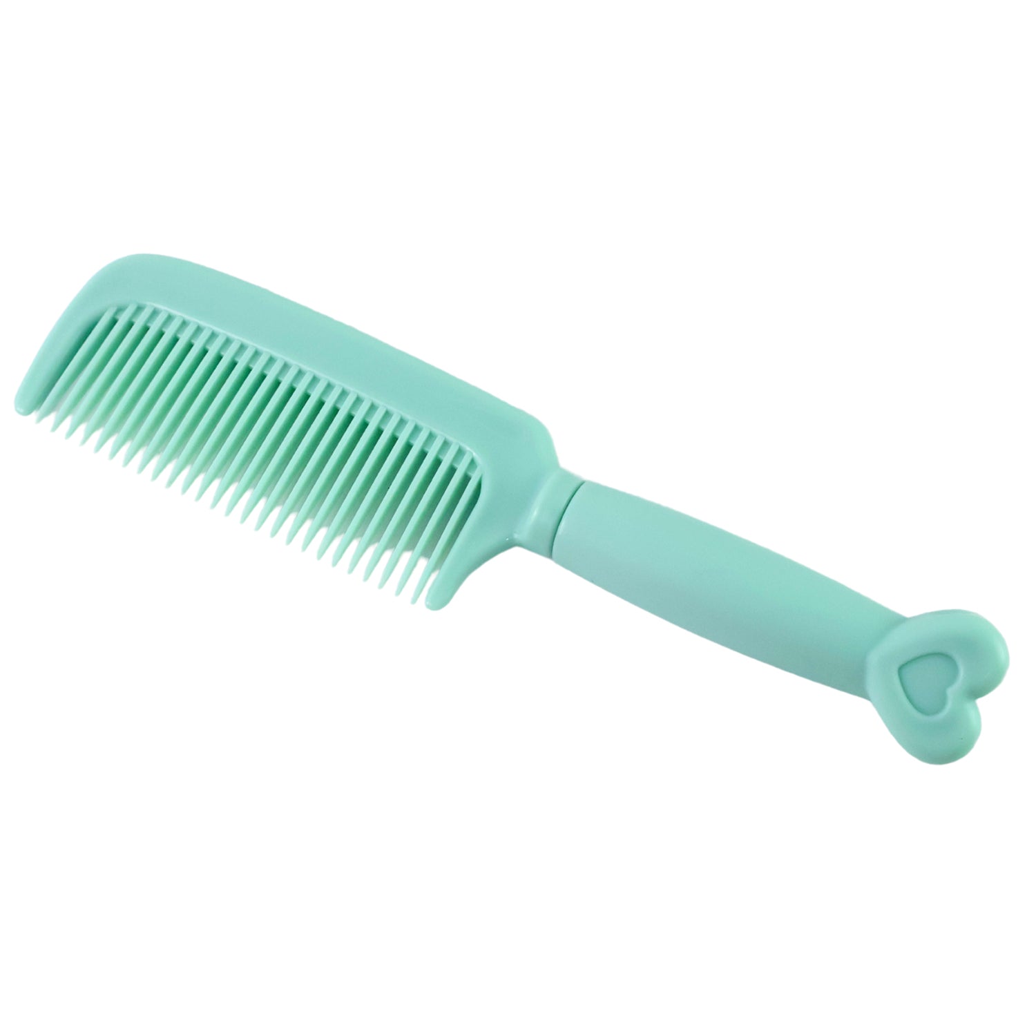 Wukusy plastic hair comb with a heart-shaped handle, designed for gentle detangling and styling of hair.