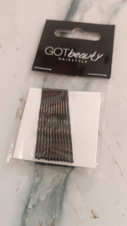 Set of 12 Wukusy premium hair bobby pins, shiny metal hair accessories for styling and securing hair.