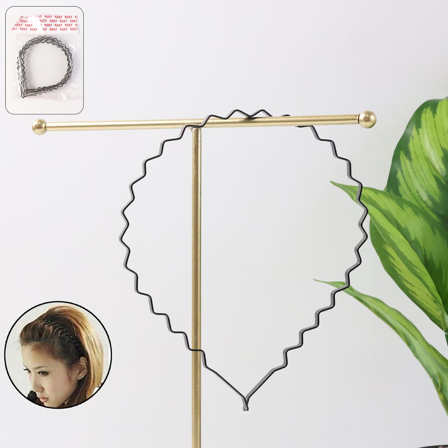Set of six Wukusy metal zigzag hair bands for men and women, durable hair accessories for stylish hair management.