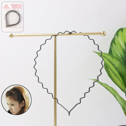 Set of six Wukusy metal zigzag hair bands for men and women, durable hair accessories for stylish hair management.