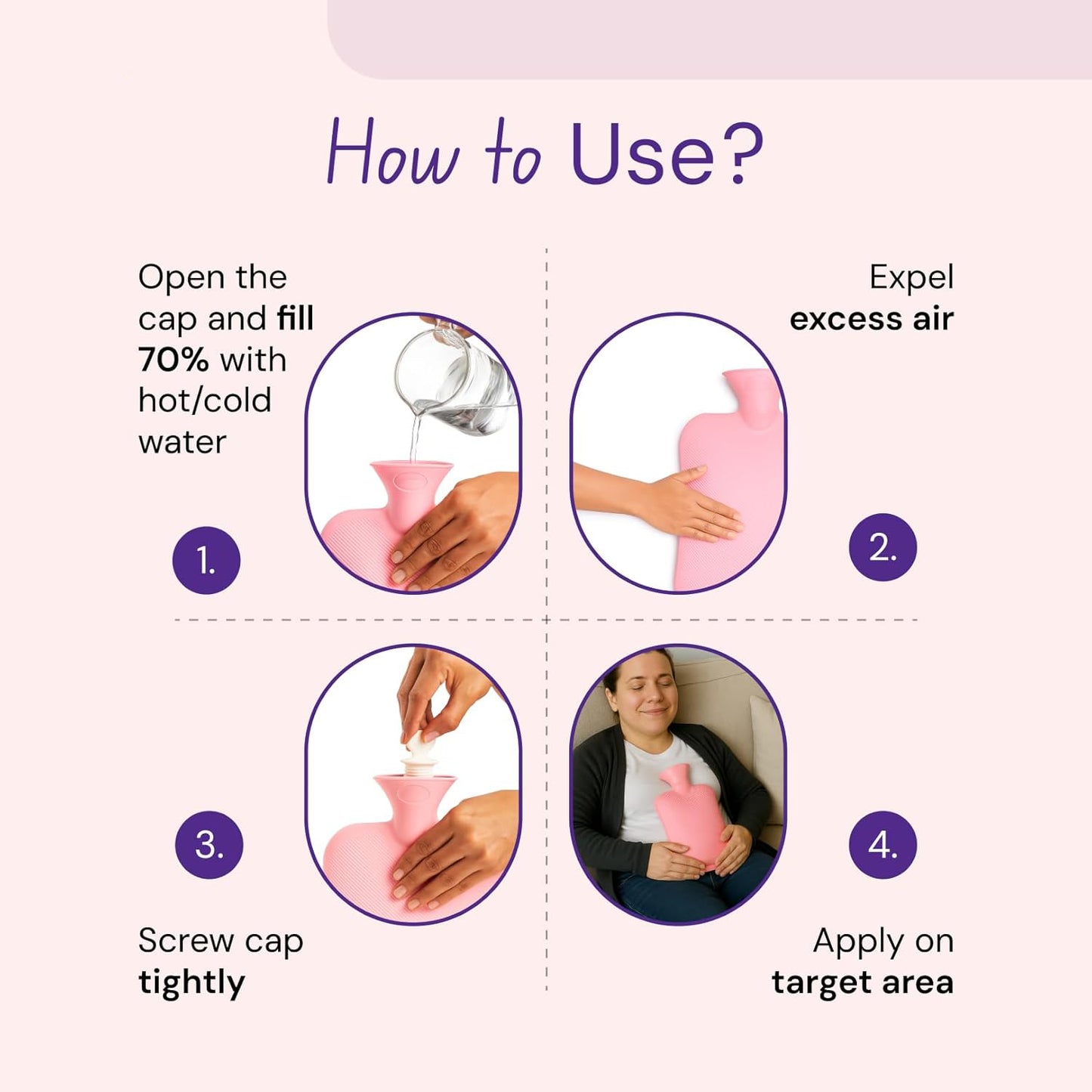 Wukusy premium rubber hot water bag measuring 31x19 cm, used for soothing warmth and comfort in health and beauty.