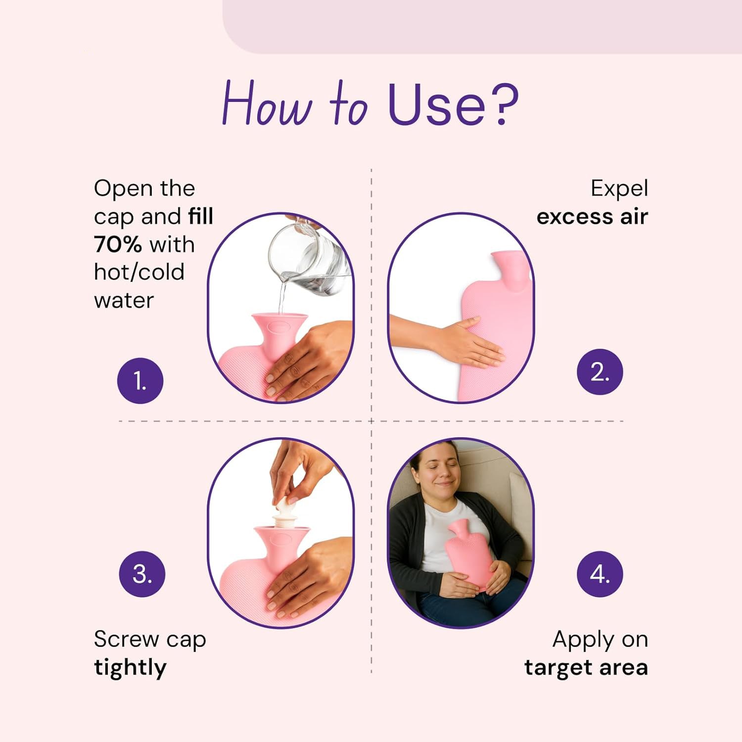 Wukusy premium rubber hot water bag measuring 31x19 cm, used for soothing warmth and comfort in health and beauty.
