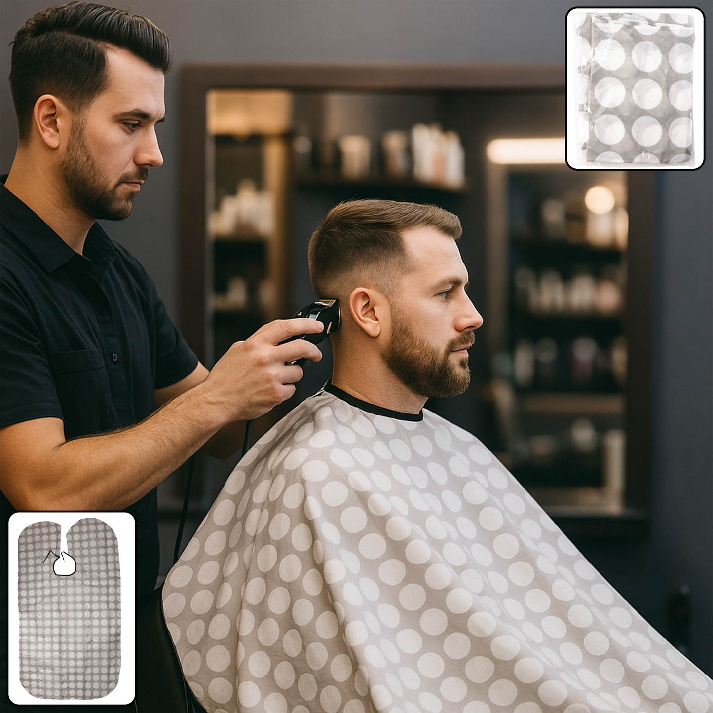 Wukusy professional hair cutting cape, health and beauty, lightweight fabric, designed for salon or home hair cutting use.