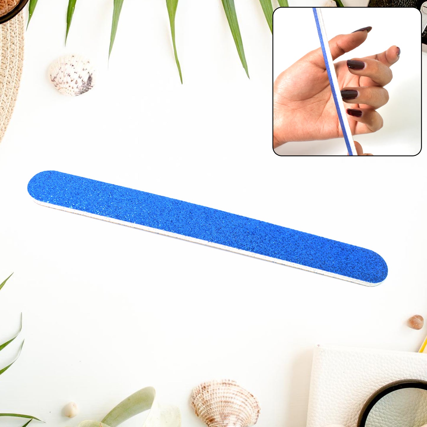 Wukusy professional double-sided nail filer and shaper, 18 cm, for smooth and precise nail shaping in health and beauty care.