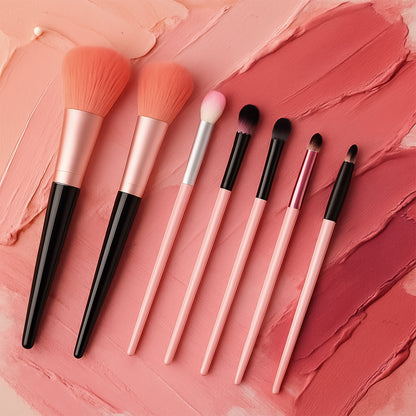 Wukusy professional soft makeup brush set with 7 brushes for flawless beauty application, displayed on a white background.