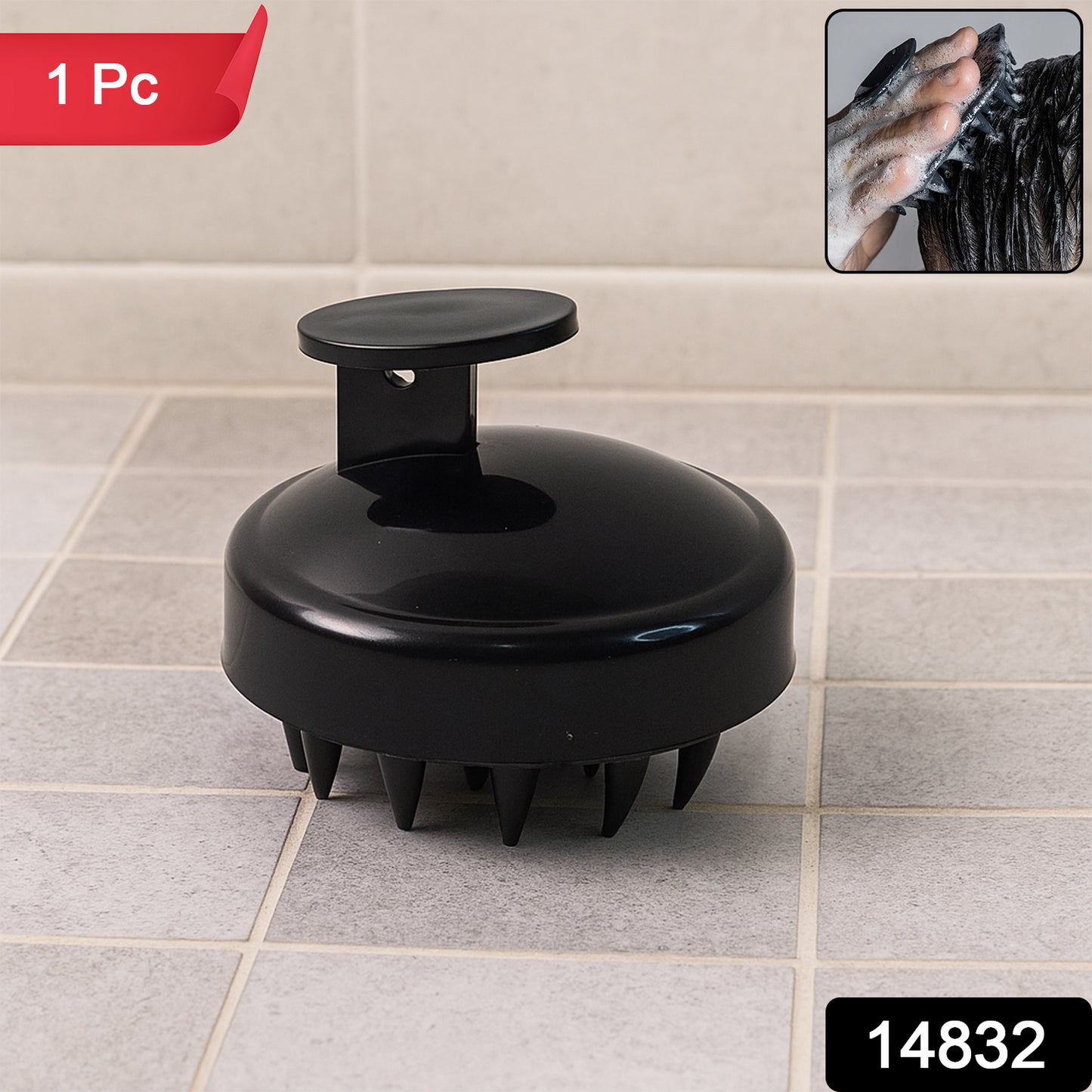 Wukusy scalp massager shampoo brush, handheld hair care tool for gentle scalp massage and deep cleansing.