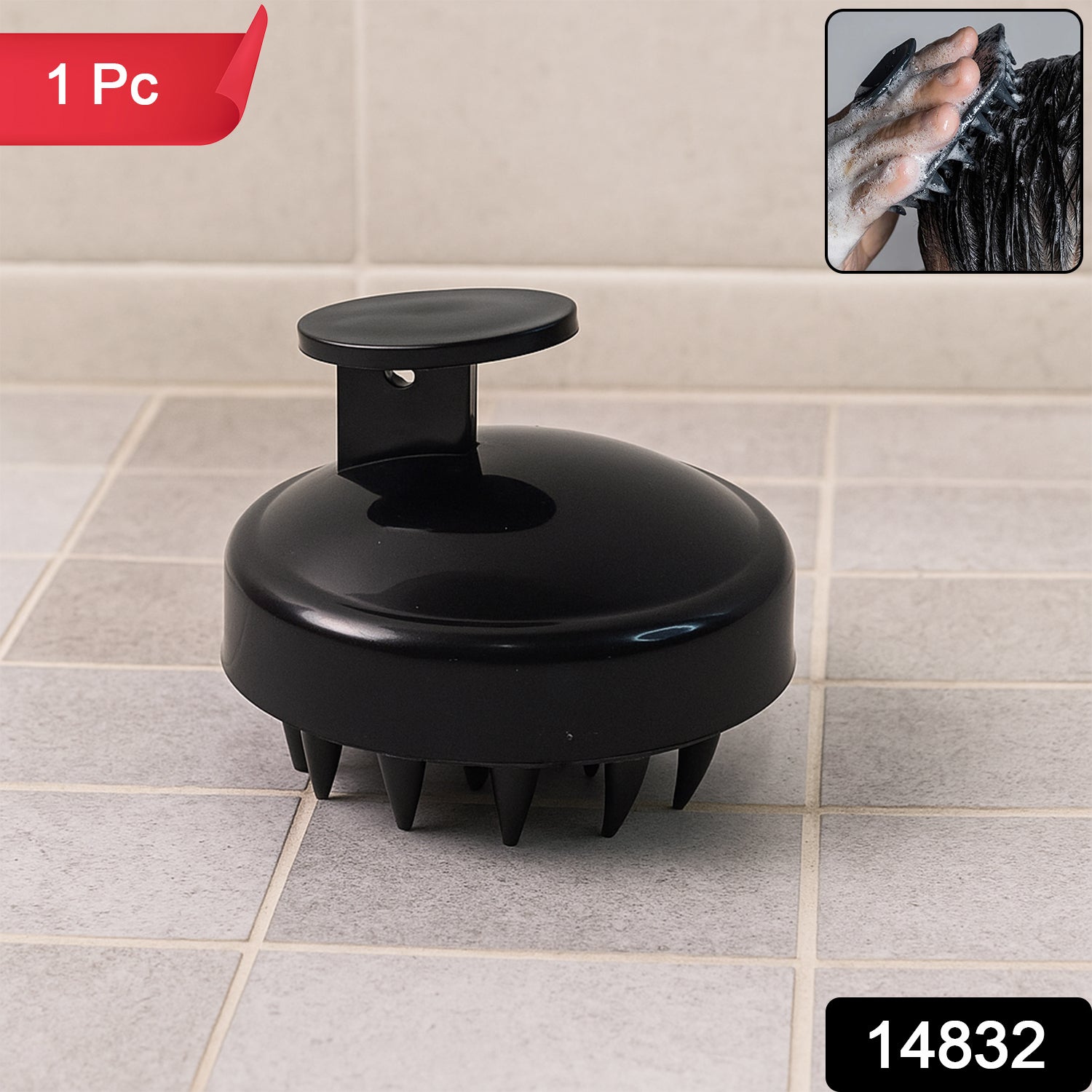 Wukusy scalp massager shampoo brush, handheld hair care tool for gentle scalp massage and deep cleansing.